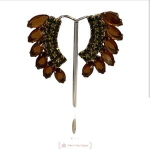 Madeline Brown and Green Leaf Earrings